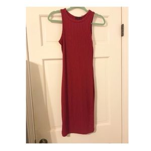 Knee length red dress